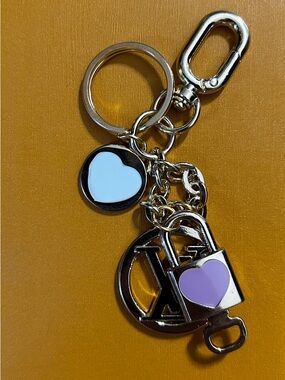 Heart Padlock Keychain with Pink & White & Black Accents 
GWP